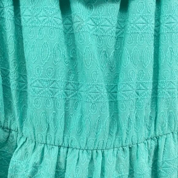 OshKosh Toddler Girl’s Blue Ruffle Off The Shoulder Embroidered Cotton Dress 5T - Picture 4 of 11